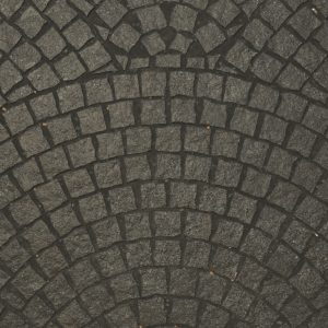Fan shaped G603 Granite Tumbled Cobble Stone