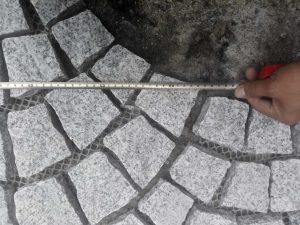 Fan shaped G603 Grey Granite Meshed Cobblestone