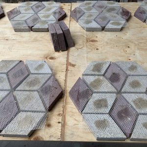 G603 Grey Granite Meshed Cobblestone in Driving Way Paver Granite Exterior Paving