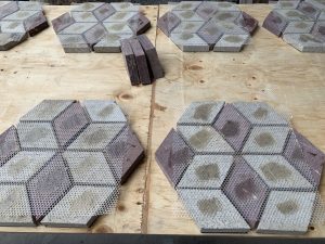 G603 Grey Granite Meshed Cobblestone in Driving Way Paver Granite Exterior Paving