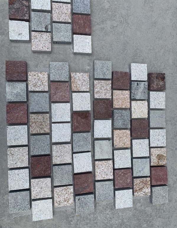 G603 Grey Granite Meshed Cobblestone Granite Exterior Paver stone