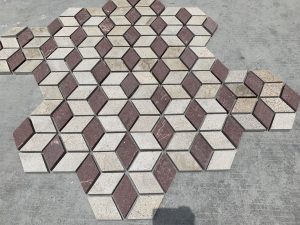 Exterior Paver stone G603 Grey Granite Meshed Cobblestone Granite