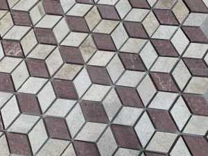 Mixed G603 granite cobble stone on mesh