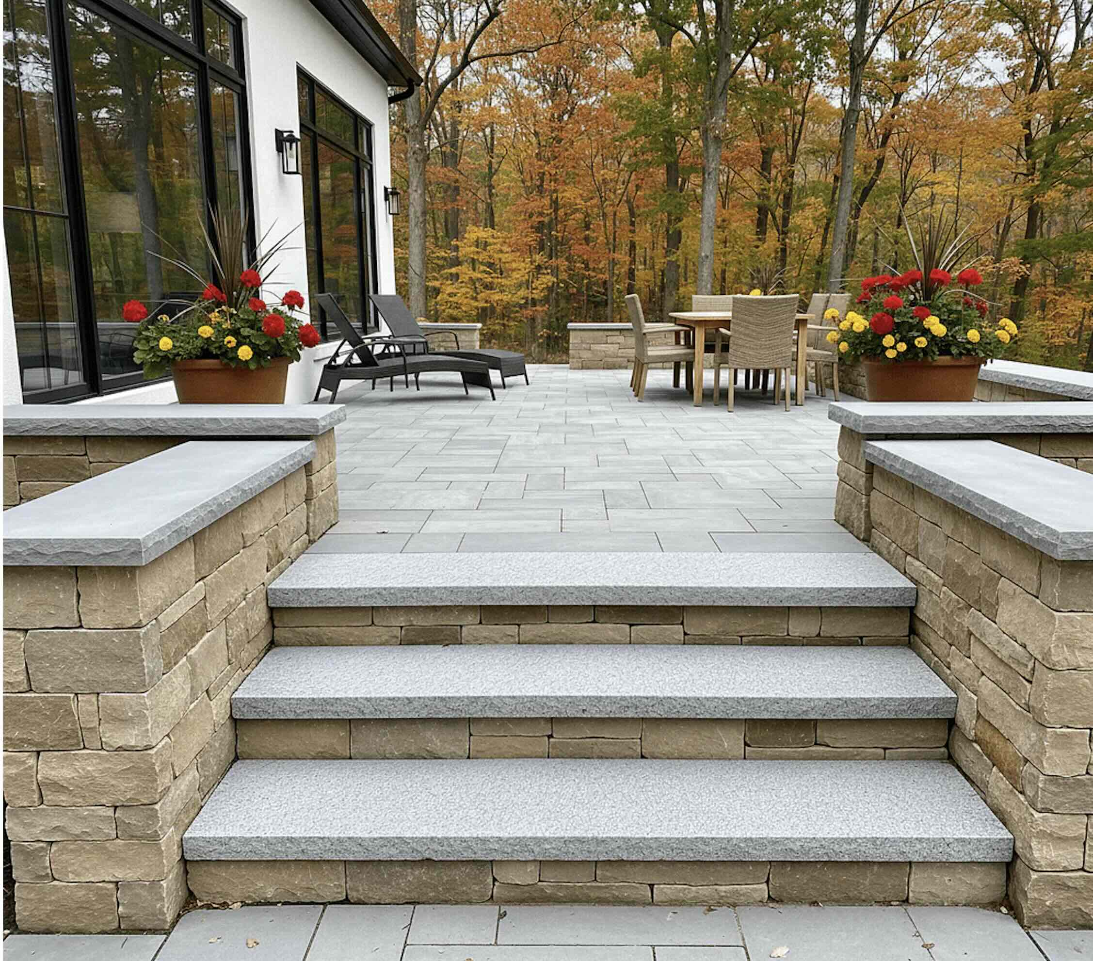 Cambodia gray granite stair